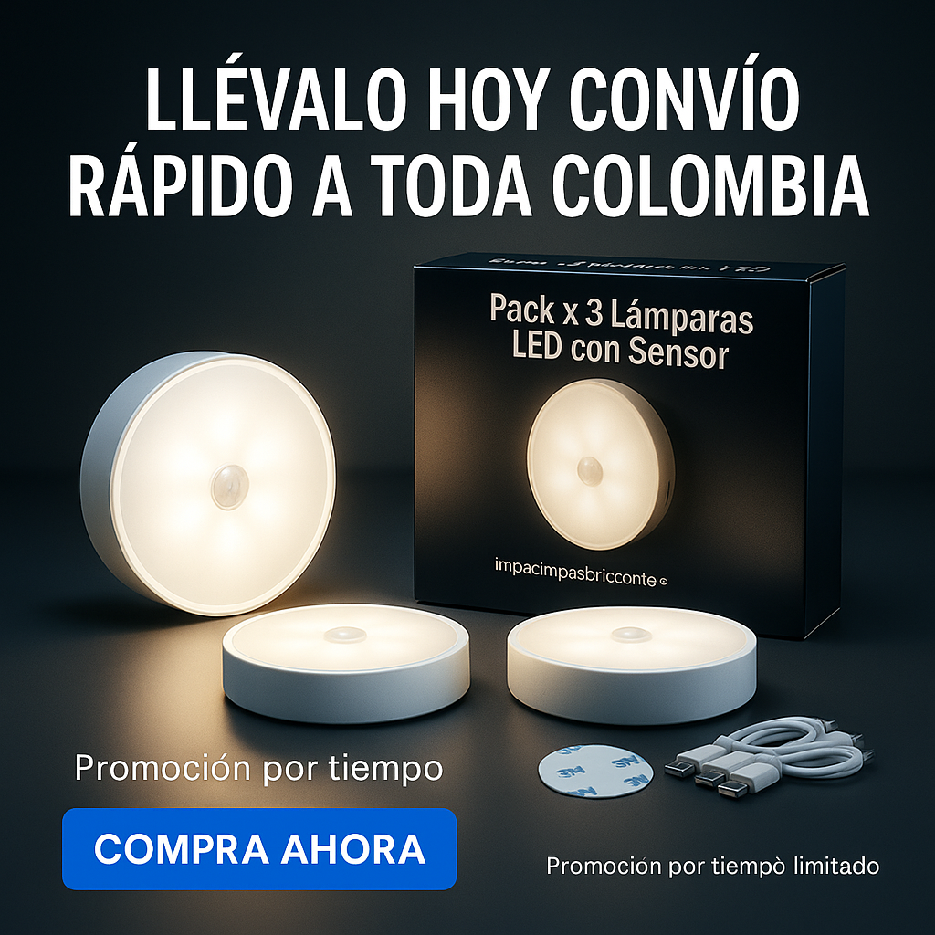 Pack 3 Lámparas LED Inteligentes con Sensor Automático