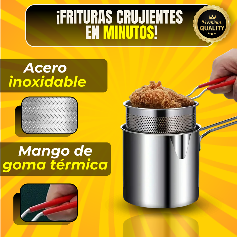 OLLA FREÍDORA PRO 1.2L - ¡DISEÑO INNOVADOR Y COLADOR DE ACEITE!