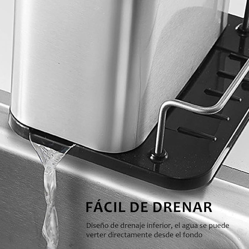 Dispensador de jabón y porta cubiertos