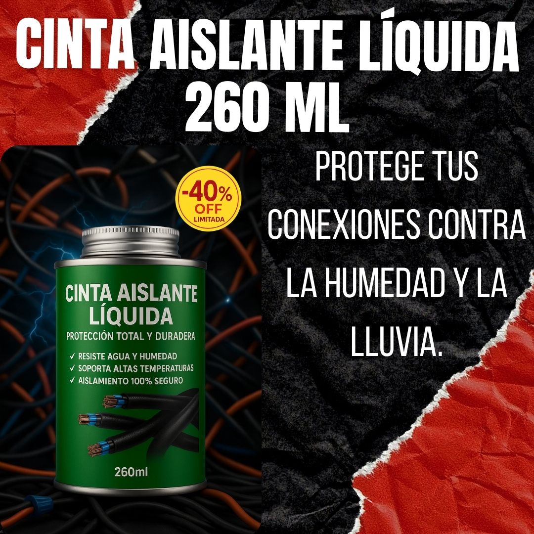 Cinta Aislante Líquida 260 ml – Seguridad para tus Conexiones Eléctricas
