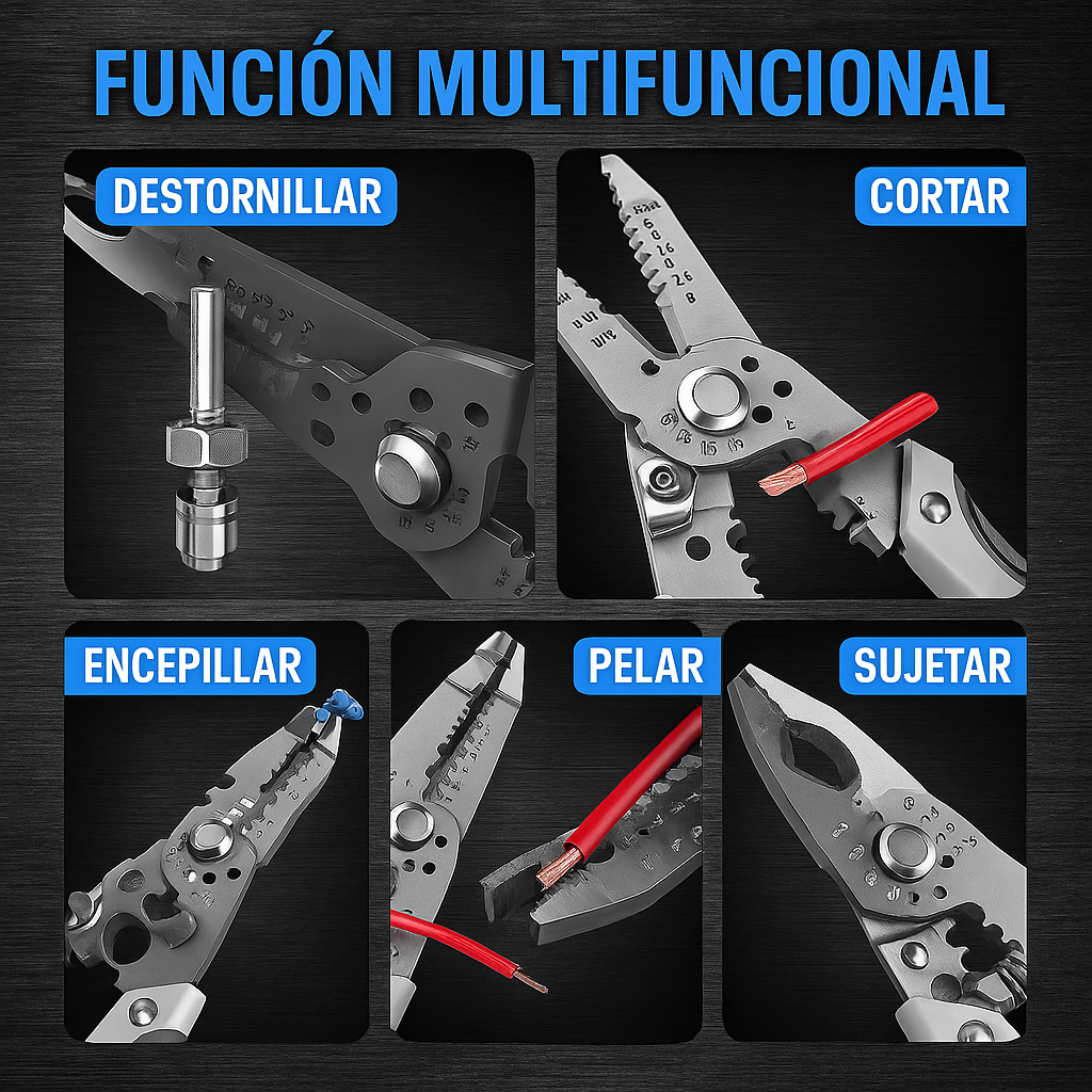 Alicate Pela Cables 21 en 1 – Potencia, Precisión y Versatilidad en Tus Manos
