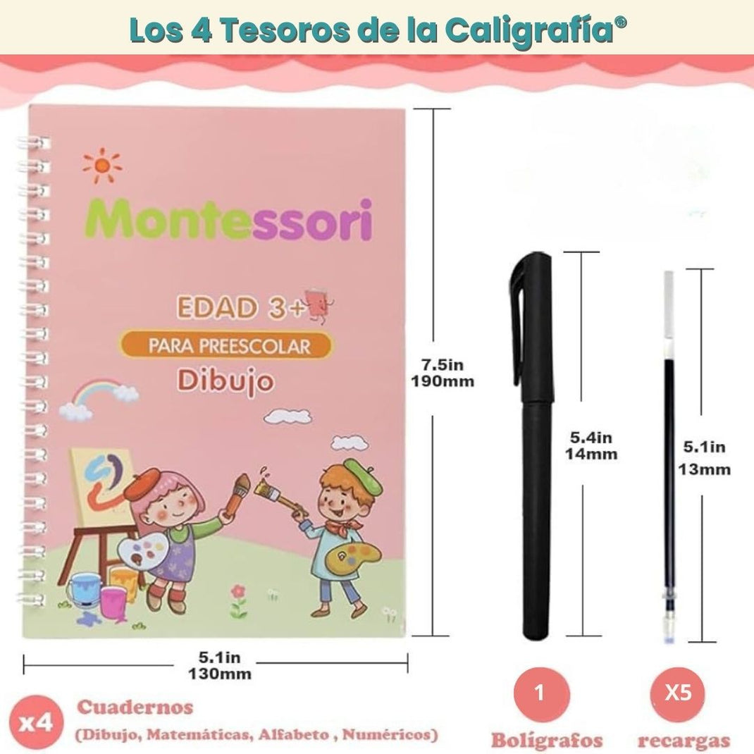Libro de caligrafia Montessori x 4 unds