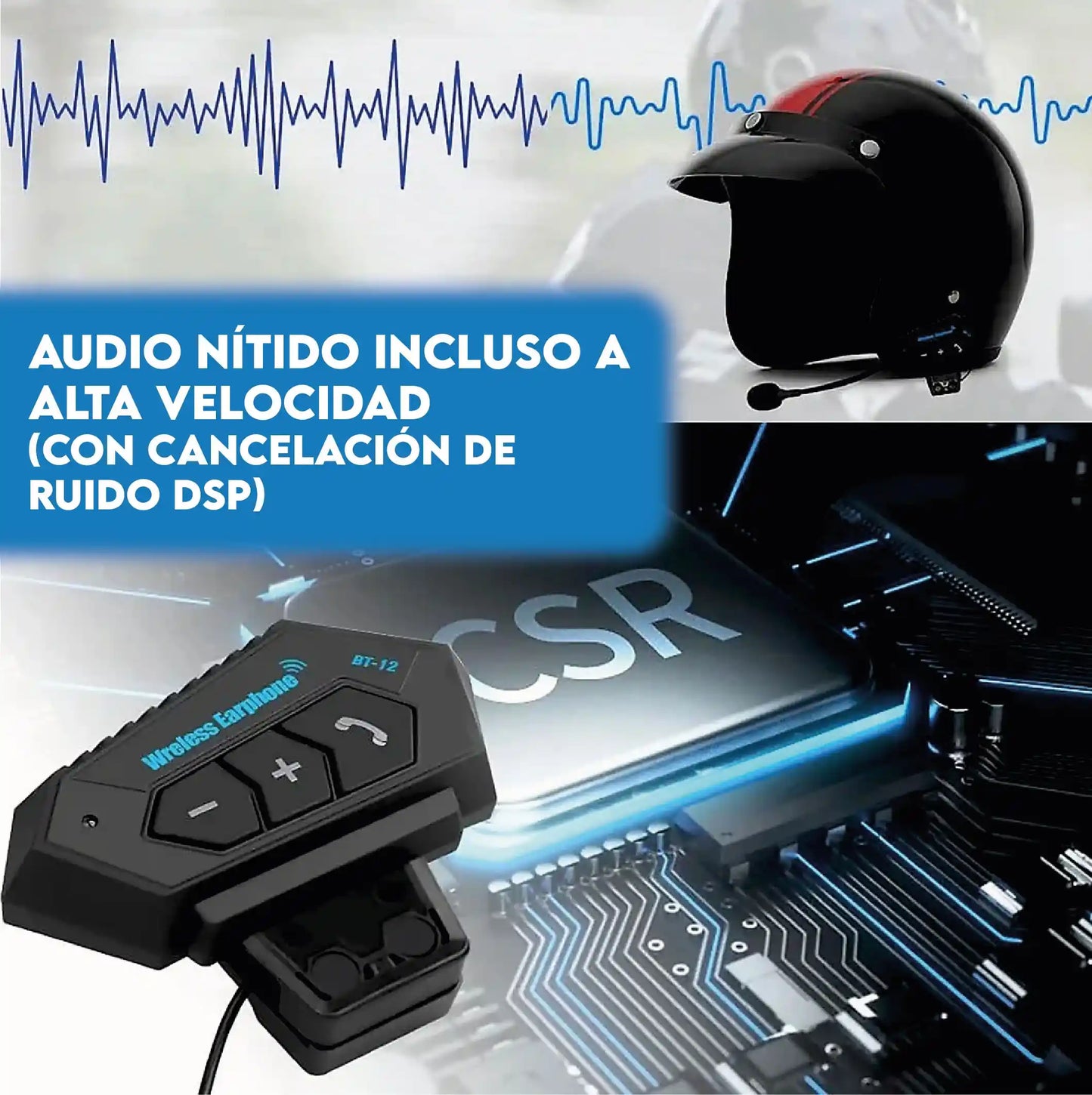 Intercomunicador Bt 12 Auriculares Moto