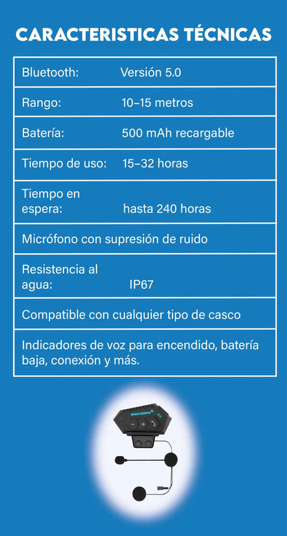 Intercomunicador Bt 12 Auriculares Moto