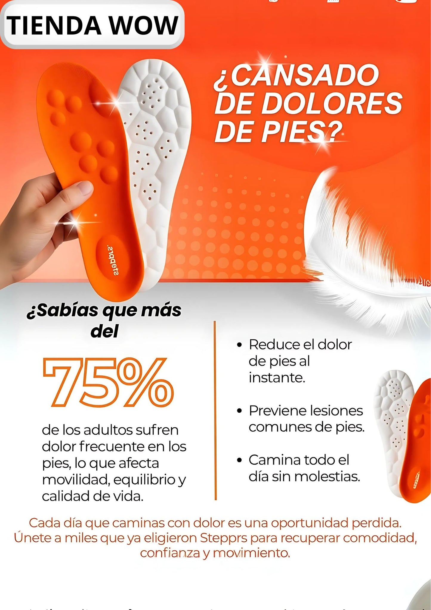 Plantillas Ortopédicas StepActive™ – Alivio Inmediato para tus Pies