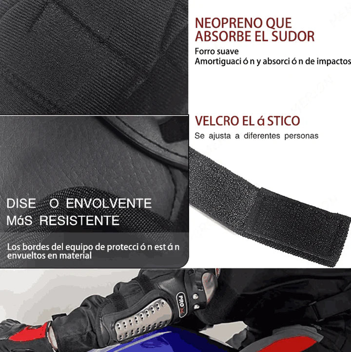 Rodilleras Y Coderas Con Protección Metálica Para Moto y bicicleta