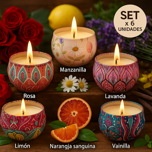 Velas Aromáticas Premium x6 – Tu Refugio de Paz y Aromas de Lujo