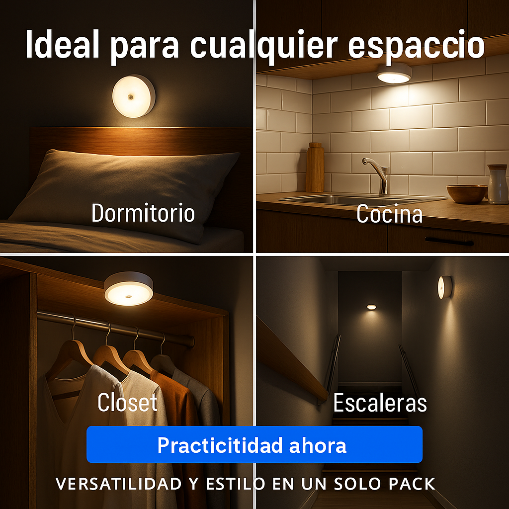 Pack 3 Lámparas LED Inteligentes con Sensor Automático