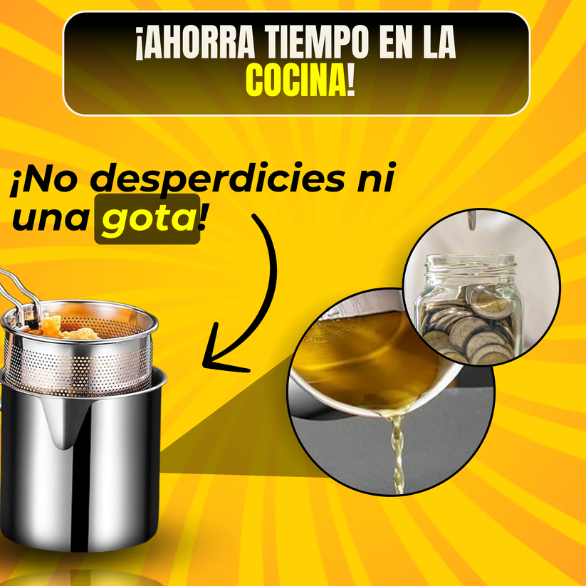 OLLA FREÍDORA PRO 1.2L - ¡DISEÑO INNOVADOR Y COLADOR DE ACEITE!