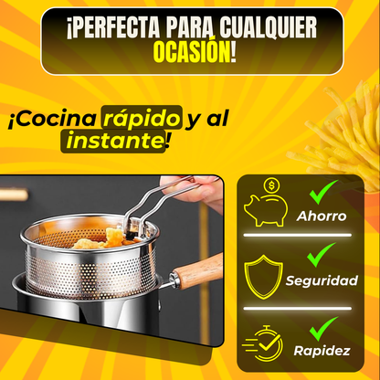 OLLA FREÍDORA PRO 1.2L - ¡DISEÑO INNOVADOR Y COLADOR DE ACEITE!