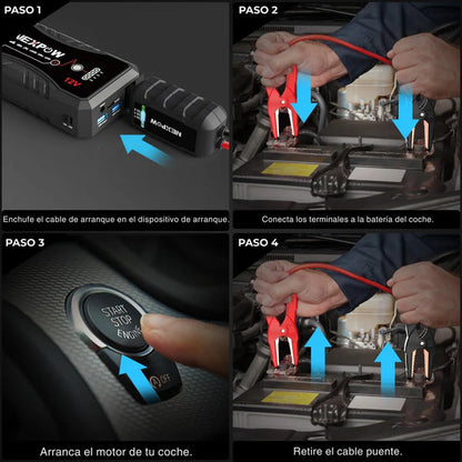 🔋 Iniciador de Batería Portátil 12V – Arranca tu carro en segundos, sin ayuda de nadie