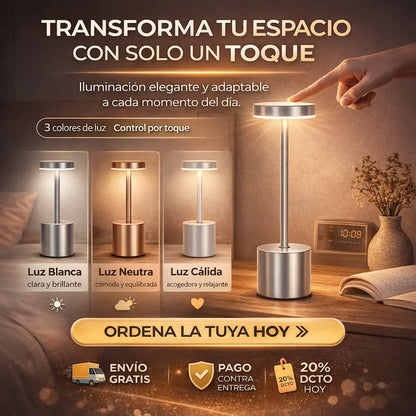 LÁMPARA DE TOQUE LED 3 COLORES – CREA EL AMBIENTE PERFECTO CON SOLO UN TOQUE