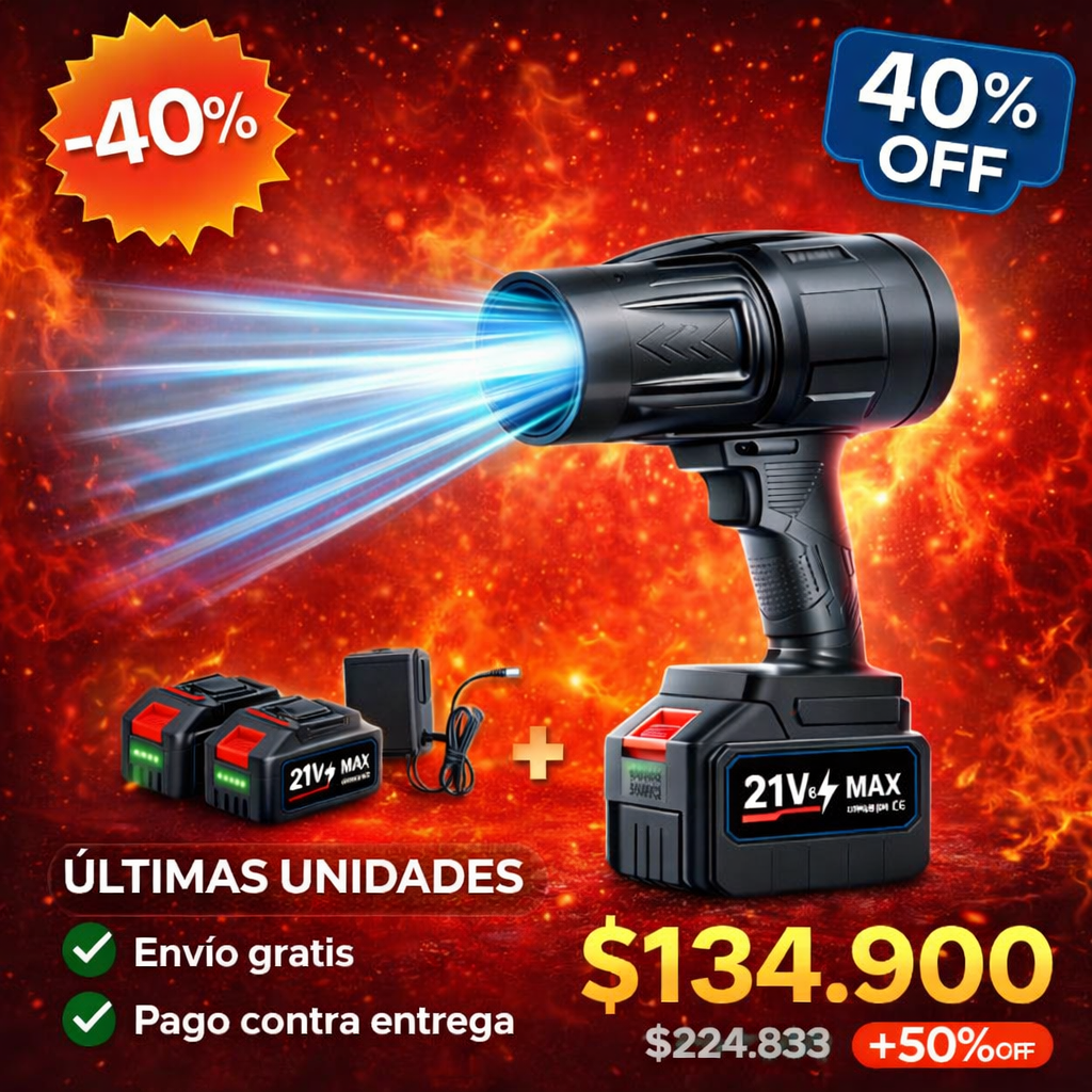 Soplador Inalámbrico Turbo 21V – Limpia en Segundos Sin Esfuerzo