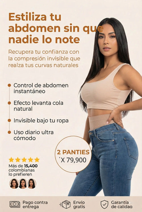 Panty Moldeador de Abdomen + Efecto Levanta Cola (PROMO x2 Unidades)