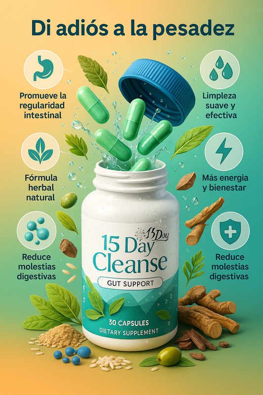 15 Day Cleanse x 30 cap Limpia tu sistema digestivo en solo 15 días