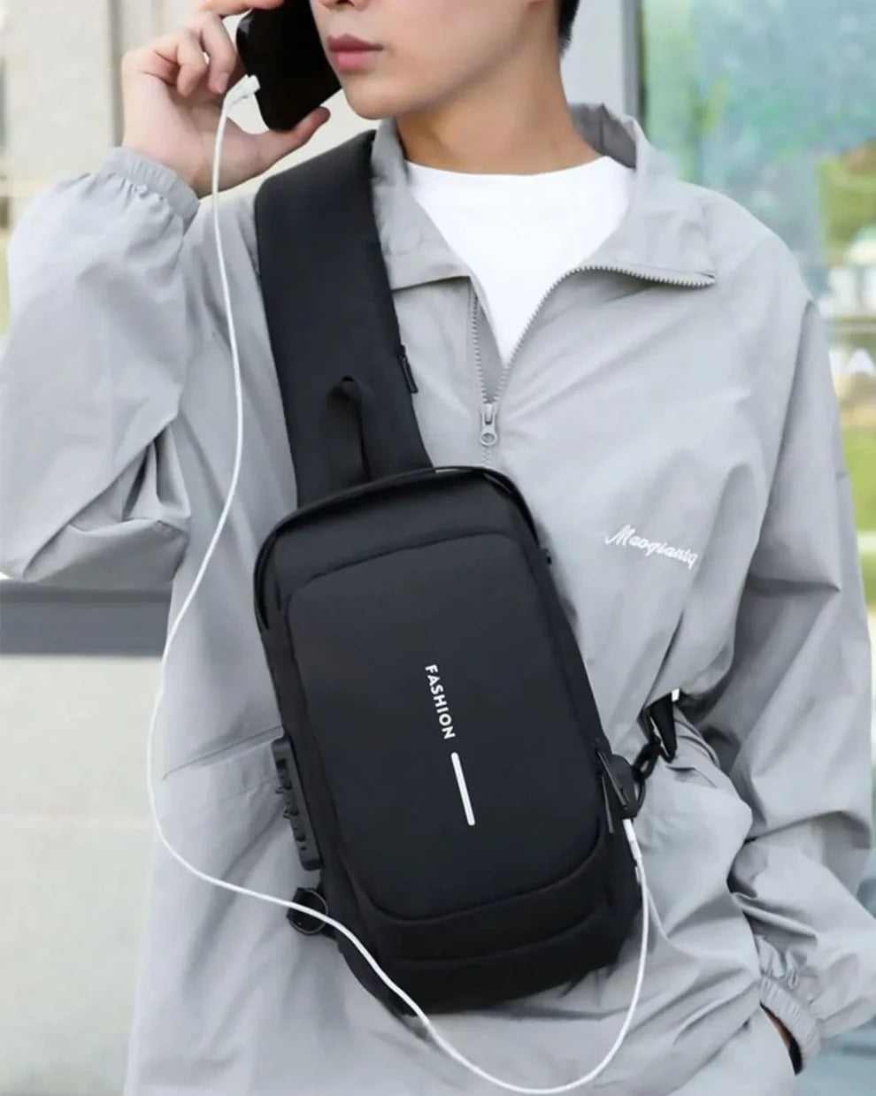 Bolso manos libres antirrobo con puerto USB – Seguridad y estilo en movimiento