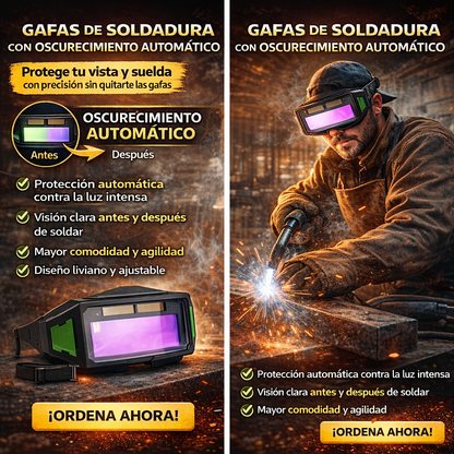 🔥 GAFAS DE SOLDADURA CON OSCURECIMIENTO AUTOMÁTICO