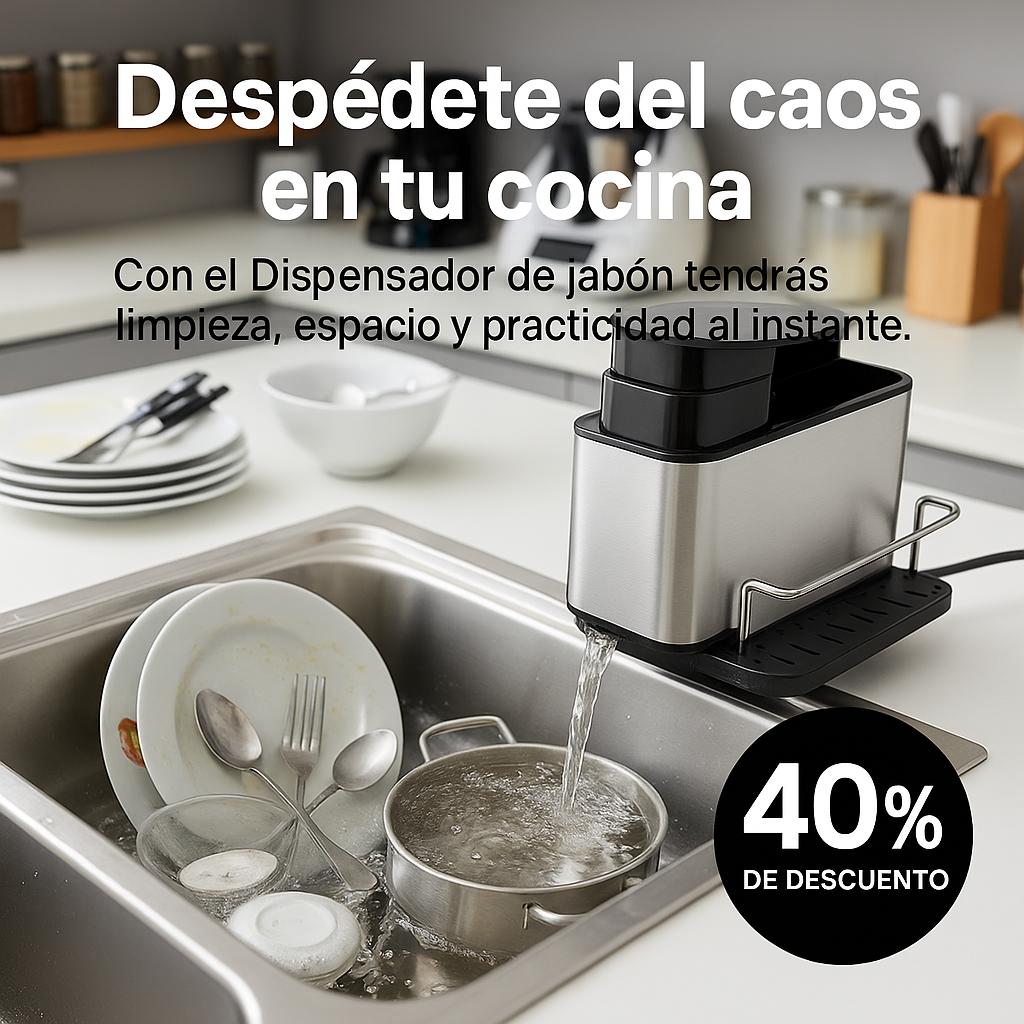 Dispensador de jabón y porta cubiertos