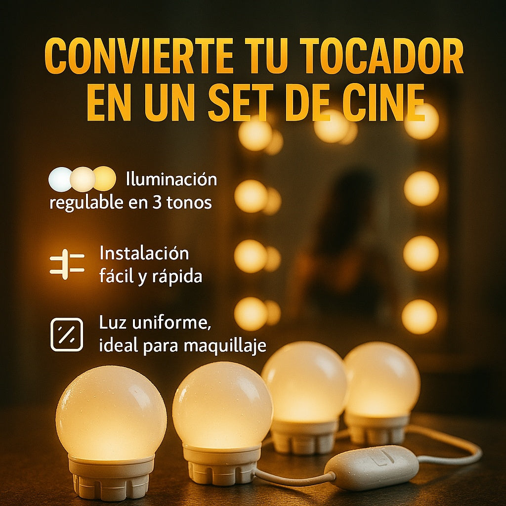 set bombillos LED para espejo de tocador