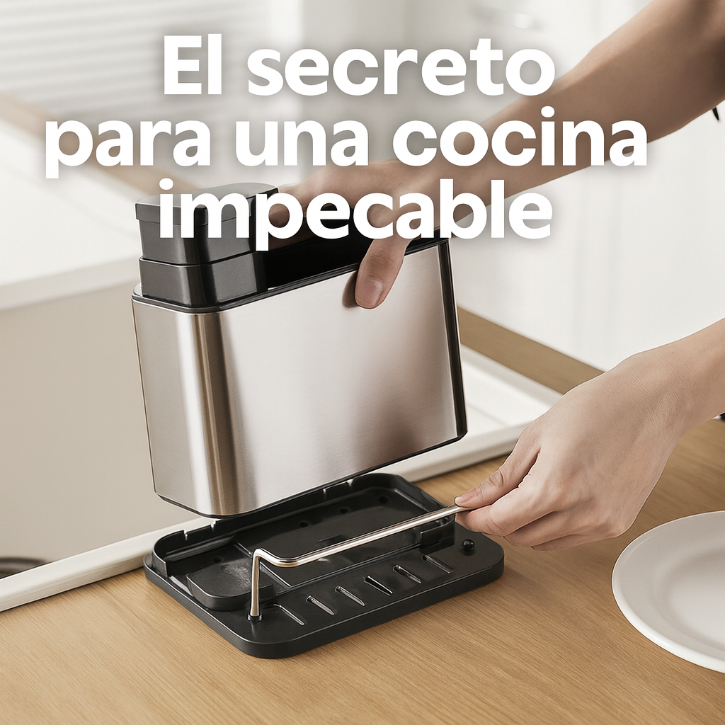 Dispensador de jabón y porta cubiertos