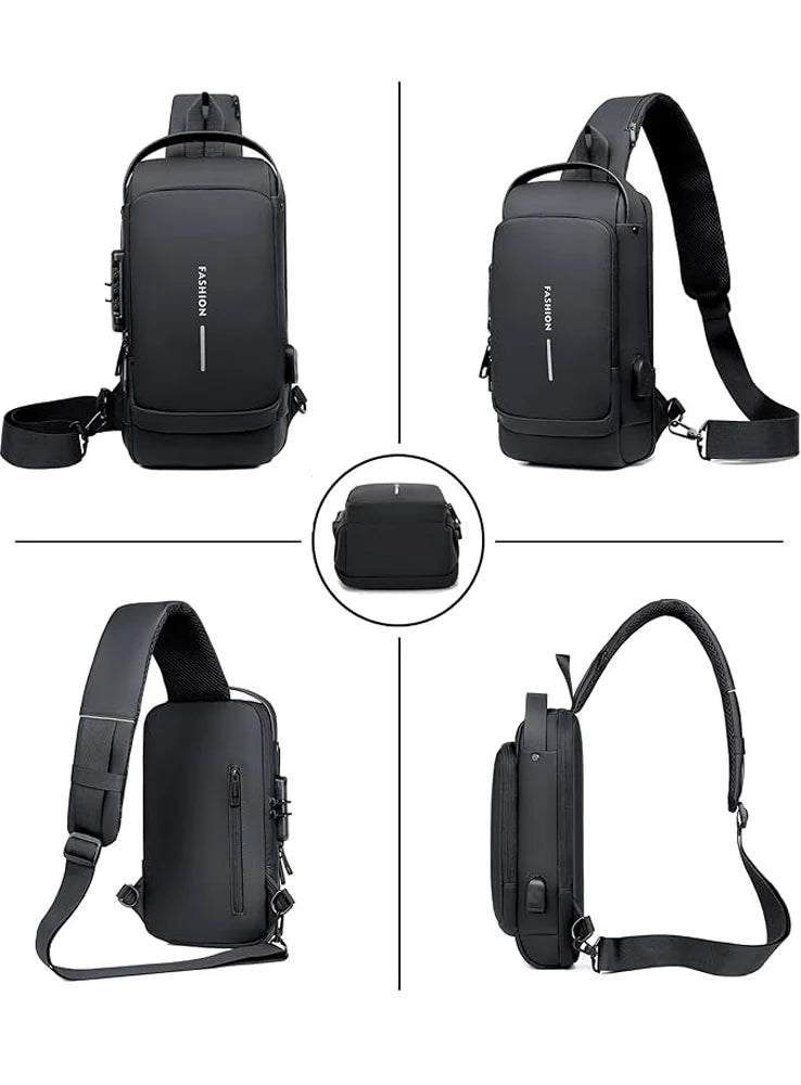 Bolso manos libres antirrobo con puerto USB – Seguridad y estilo en movimiento