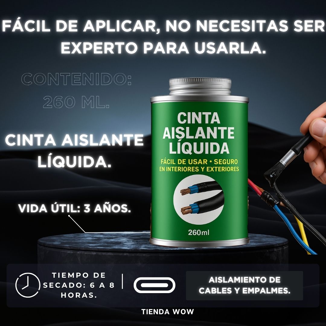 Cinta Aislante Líquida 260 ml – Seguridad para tus Conexiones Eléctricas