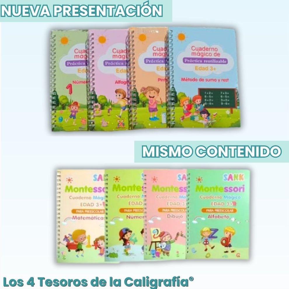 Libro de caligrafia Montessori x 4 unds