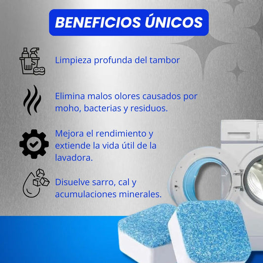 PASTILLAS EFERVESCENTES X12 PARA MANTENER LIMPIA LA LAVADORA