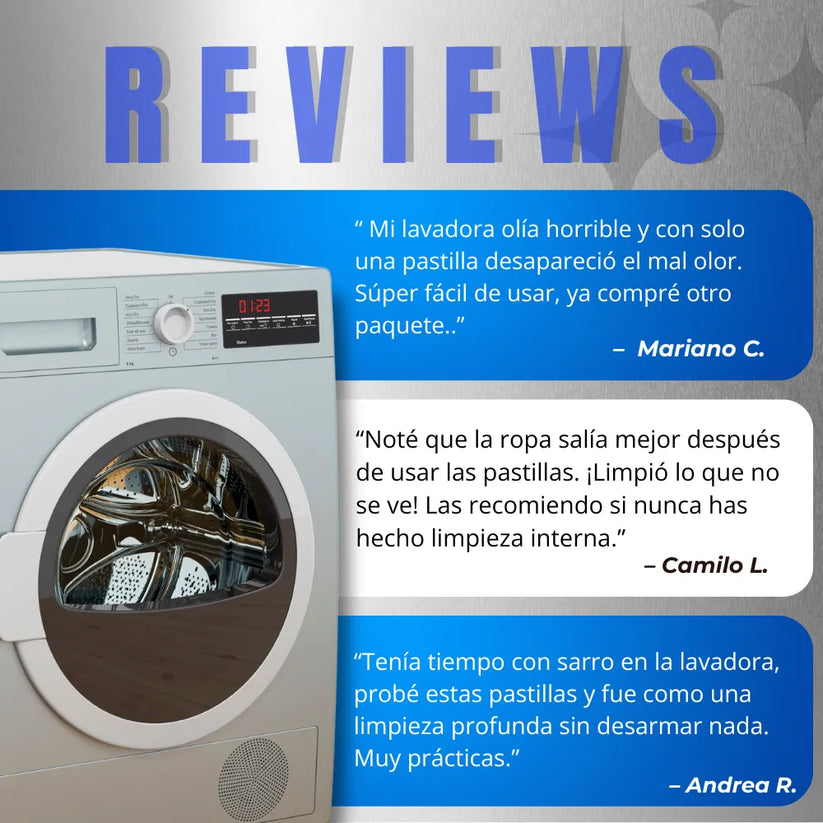 PASTILLAS EFERVESCENTES X12 PARA MANTENER LIMPIA LA LAVADORA